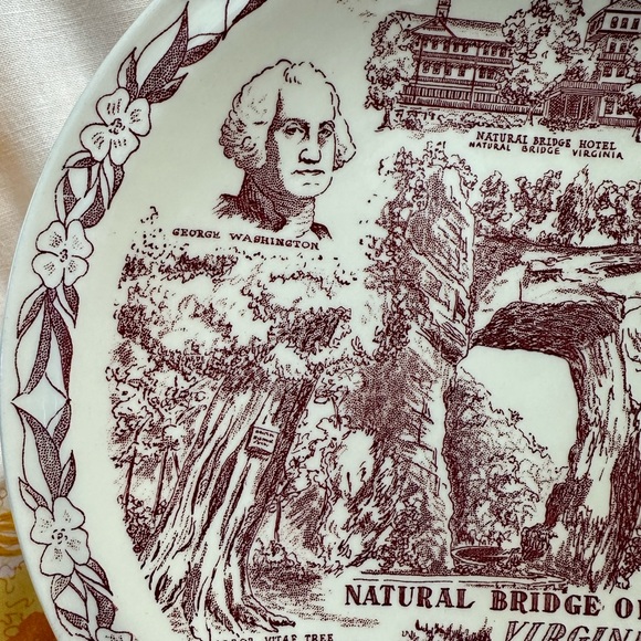 Vintage Vernon Kilns Souvenir Plate Natural Bridge of Virginia - Picture 7 of 7